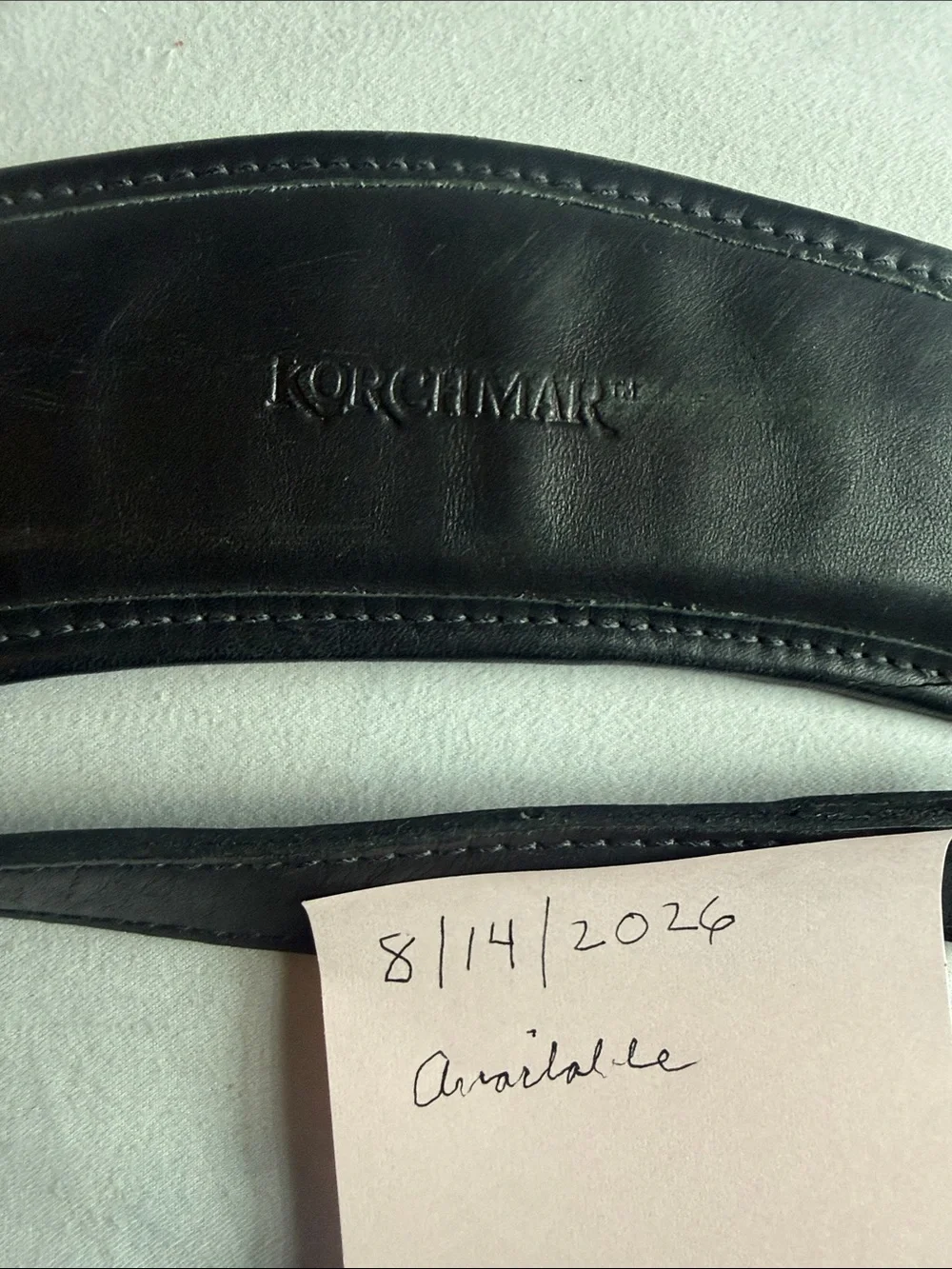 KORCHMAR Black Leather AsjustableShoulder Strap for Men Bags